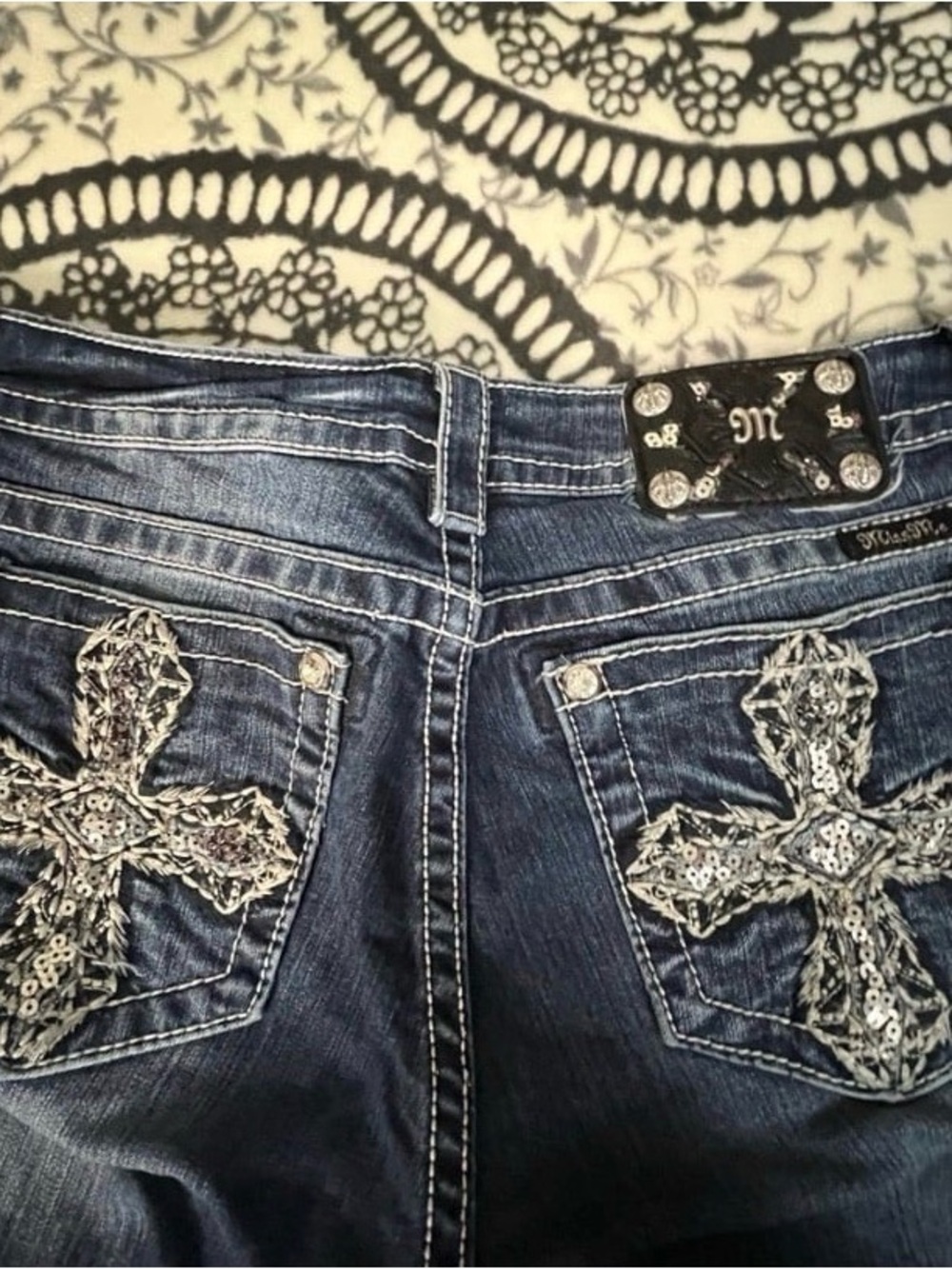 Miss Me Dark Blue Embellished Bootcut Jeans